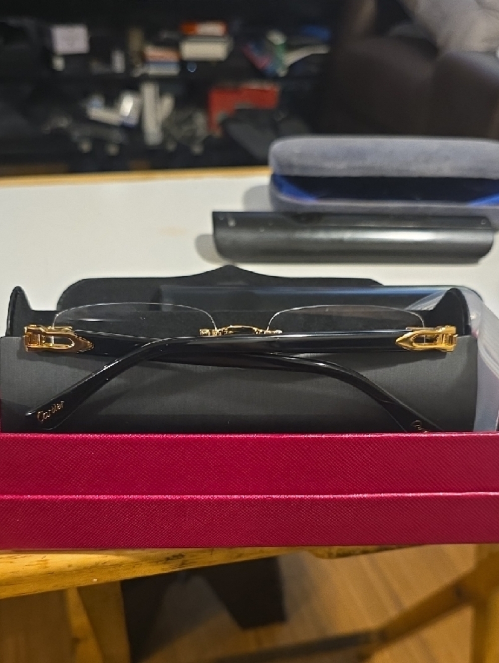 Gold Rimless Designer Eyeglasses - Picture 2 of 2